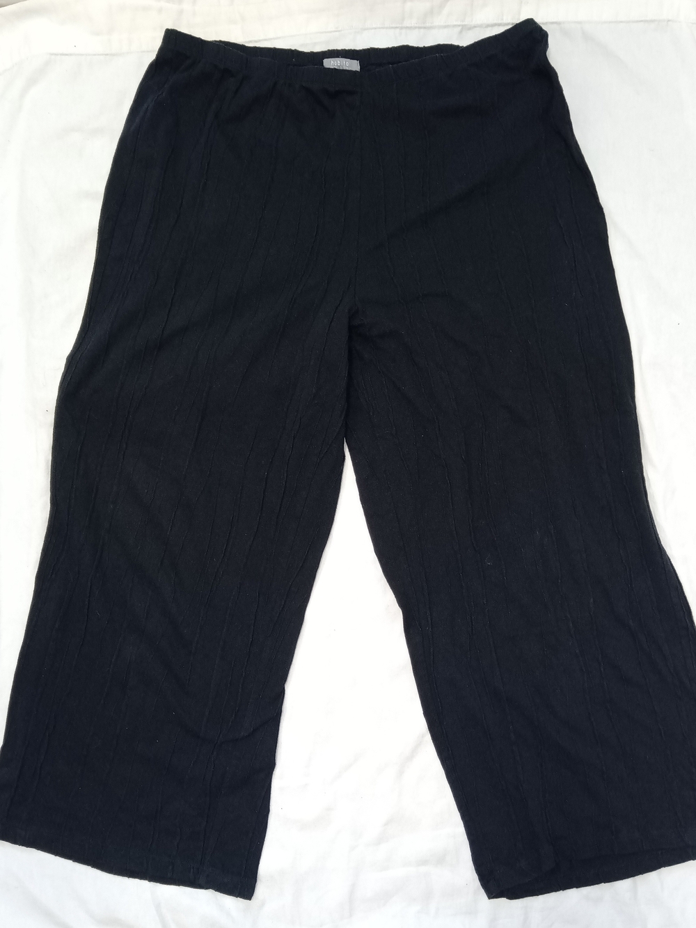 Habitat Black Wide-Leg Easy Flood Pants XL Cotton Blend